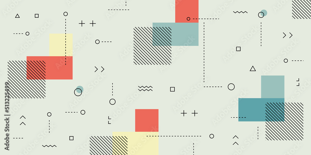 Canvas Prints modern abstract background with retro memphis elements and pastel colorful