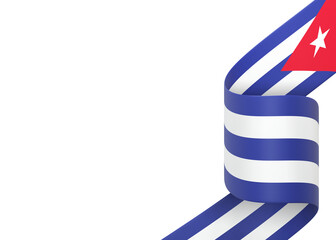 Cuba flag design national independence day banner isolated in white