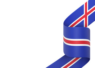 Iceland flag design national independence day banner isolated in white