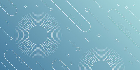 Modern Abstract Background with Retro Memphis Elements and Blue Pastel Gradient Color