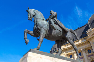 Obraz premium King Carol I statue in Bucharest,