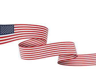 Fototapeta premium United States flag design national independence day banner isolated in white
