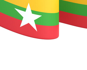 Myanmar flag design national independence day banner isolated in white