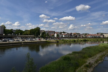 Fototapeta na wymiar an der Weser in der City von Minden 