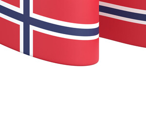 Norway flag design national independence day banner isolated in white