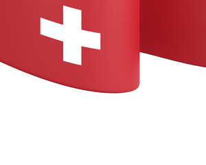 Switzerland flag design national independence day banner isolated in white