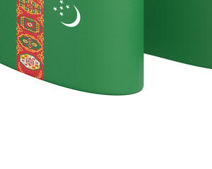 Turkmenistan flag design national independence day banner isolated in white