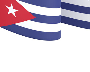 Cuba flag design national independence day banner isolated in white