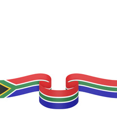South Africa flag design national independence day banner isolated in white