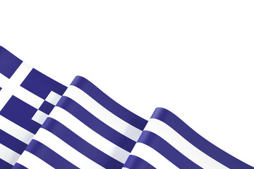 Greece flag design national independence day banner isolated in white