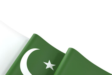 Pakistan flag design national independence day banner isolated in white