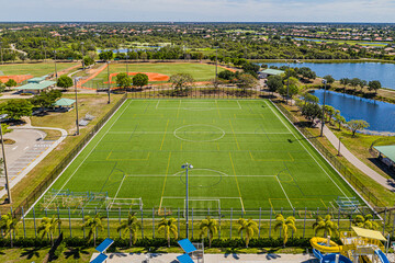 Obraz premium view of a soccer field