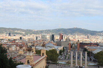 Barcelona, Spain - september 28th 2019: View of Barcelona, seen from Museu Nacional