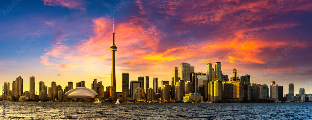 Canvas Prints toronto skyline at sunset, canada