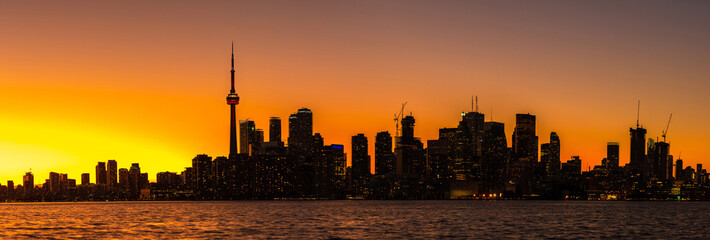 Toronto skyline at sunset, Canada