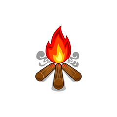 Illustration of a bonfire with fiery red flames