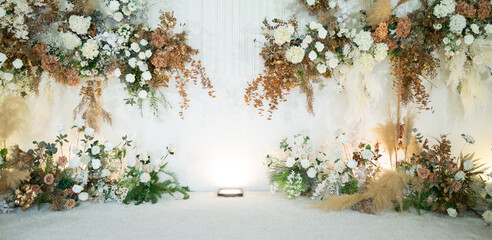 wedding backdrop, wedding flower decoration, rose wall, colorful background, fresh rose, bunch of...