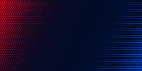 background design with red blue gradient with hexagon pattern texture