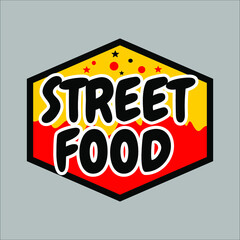 street food logo flat vector