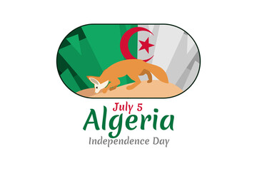 Fifth of July. Independence Day of Algeria vector illustration. Suitable for greeting card, poster and banner.