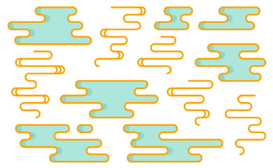 Japan cloud kawaii doodle flat vector illustration