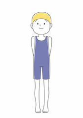 水着を着た女の子の全身イラスト