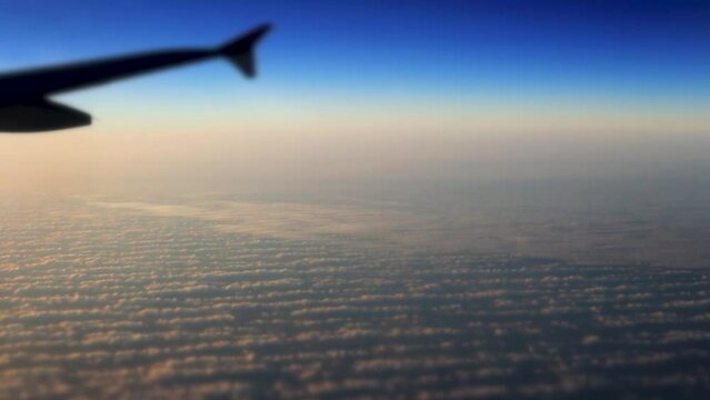 26 Nov 2014 Clouds and sky from airplane window view