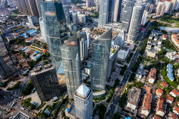 Qingdao Fushan Bay Financial Center Building Landscape Skyline Aerial Photography