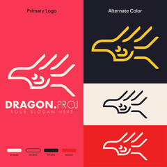 minimalist simple dragon logo design