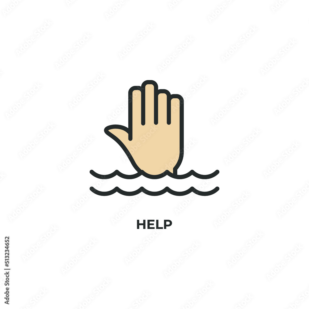 Poster help vector icon. colorful flat design vector illustration. vector graphics