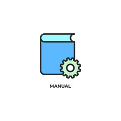 manual vector icon. Colorful flat design vector illustration. Vector graphics
