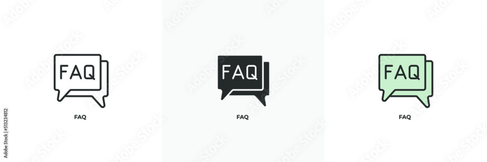 Poster faq icon. line, solid and filled outline colorful version, outline and filled vector sign. idea symb