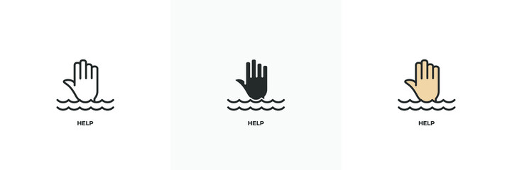 help icon. Line, solid and filled outline colorful version, outline and filled vector sign. Idea Symbol, logo illustration. Vector graphics