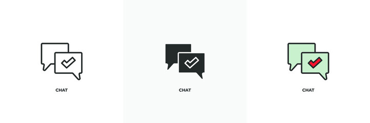 chat icon. Line, solid and filled outline colorful version, outline and filled vector sign. Idea Symbol, logo illustration. Vector graphics