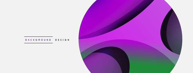 Creative geometric wallpaper. Minimal abstract background. Circle and wave composition vector illustration for wallpaper banner background or landing page