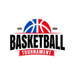 American Sports Basketball club logo, basketball club. Tournament basketball club emblem, design template on white background