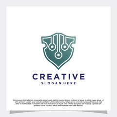 Obraz premium Shield icon logo design premium vector