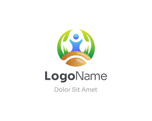 Creative people with garden logo gradient.