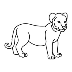 illustration of a cute lion cub