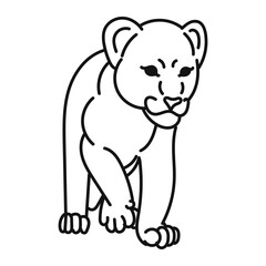 illustration of a cute lion cub