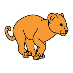 illustration of a cute lion cub