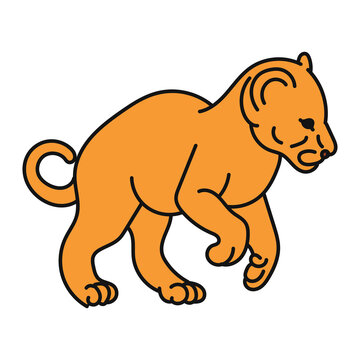 illustration of a cute lion cub