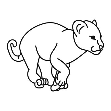 illustration of a cute lion cub