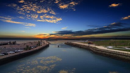 Nice view of Yongan Fishing Port, Taoyuan City, Taiwan