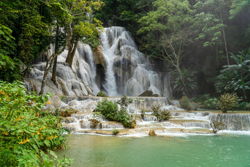 Tat Kuang is the most famous and beautiful waterfall in Luang Prabang, Laos