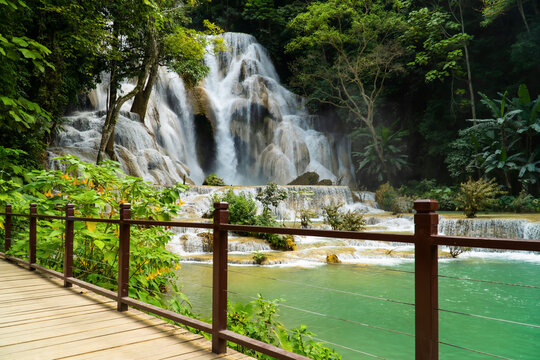 Tat Kuang is the most famous and beautiful waterfall in Luang Prabang, Laos