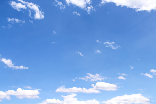 Light clouds with wind on vast bright blue sky scenic and space background	