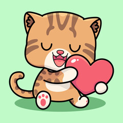 cute cat design with love