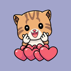 cute cat design with love sign