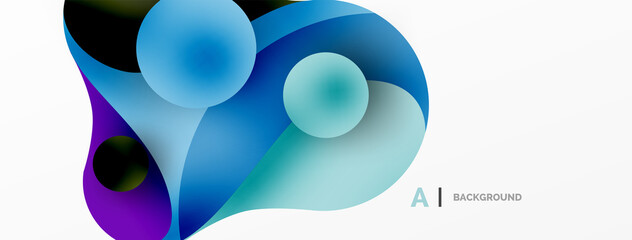 Geometric round shapes and circles abstract background. Wallpaper for concept of AI technology, blockchain, communication, 5G, science, business